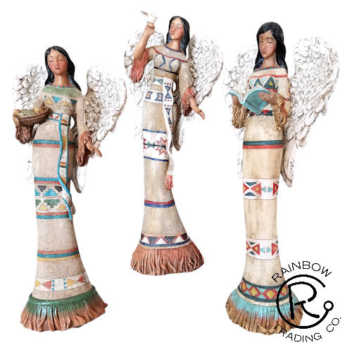 Native American Angel Sculptures - 3 Piece Set