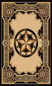 Texas Star Black Rug Collection - 6 Sizes to Choose From!