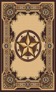 Texas Star Chocolate Rug Collection - 6 Sizes to Choose From!