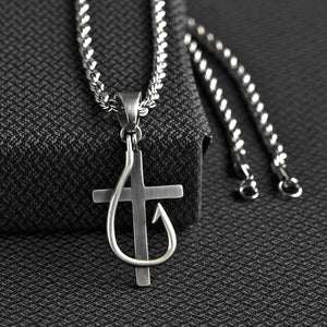 Western Men's Cross Necklace with Fish Hook by Twister