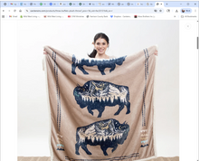 Load image into Gallery viewer, "Three Buffalo" Plush Throw - 54" X 68"