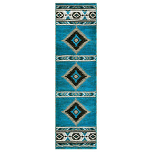 Load image into Gallery viewer, &quot;Navajo Shamanic Eye Blue&quot; Southwestern Area Rug  (4 Sizes Available)