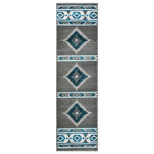 Load image into Gallery viewer, &quot;Navajo Shamanic Eye Graphite&quot; Southwestern Area Rug  (4 Sizes Available)