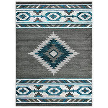 Load image into Gallery viewer, &quot;Navajo Shamanic Eye Graphite&quot; Southwestern Area Rug  (4 Sizes Available)