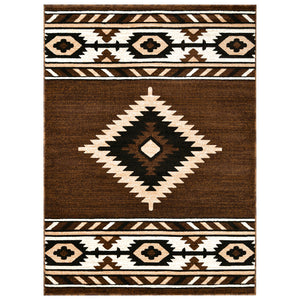 "Navajo Shamanic Eye Mocha" Southwestern Area Rug  (4 Sizes Available)