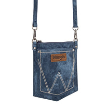 Load image into Gallery viewer, Wrangler &quot;W&quot; Stitch Water Repellent Denim Pocket Crossbody- Jean