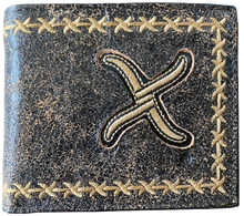 Load image into Gallery viewer, Twisted X Distressed Brown Bi-Fold Wallet with Gold Embroired Logo
