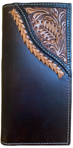Twisted X Hair-On Rodeo Wallet with Brown Leather Filagree Cut Overlay