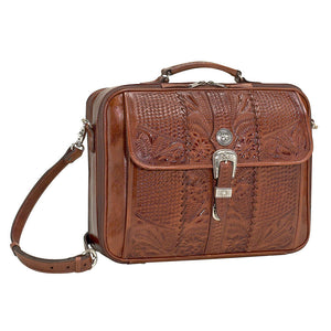 (AW8565910) "Retro Romance" Western Leather Laptop Briefcase by American West