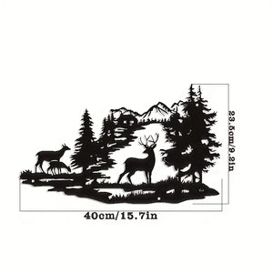 Deer Family Metal Art - 15.75" Wide