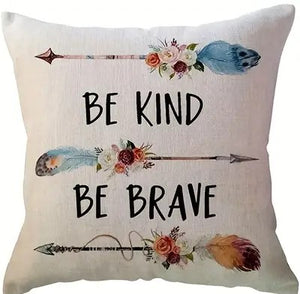 "Be Kind - Be Brave" Accent Pillow with Arrows