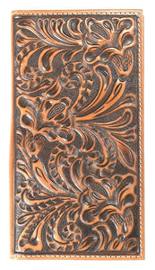 "Nocona" Western Floral Tooled Leather Rodeo Wallet