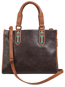 Conceal Carry Brown Tote with Lacing