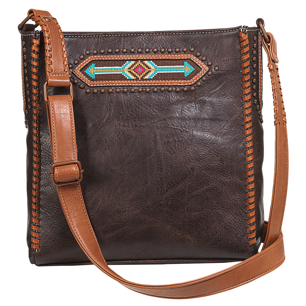 Conceal Carry Brown Crossbody Purse with Lacing