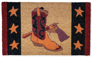 Cowboy Boot & Gun Outdoor Coir Mat