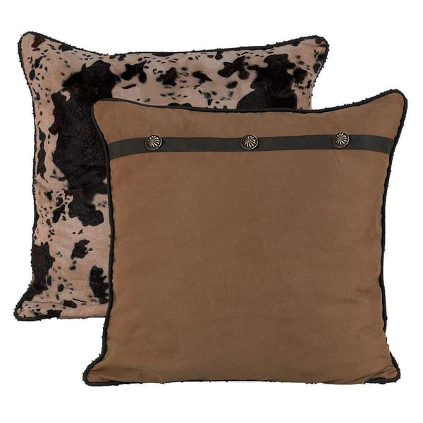 Caldwell Cowhide & Tan Velvet Reversible Euro Sham