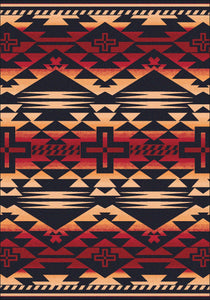 "Rustic Cross - Burnt Red" Southwestern Area Rugs - Choose from 6 Sizes!