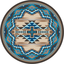 Load image into Gallery viewer, &quot;Rustic Cross - Turquoise Indigo&quot; Southwestern Area Rugs - Choose from 6 Sizes!