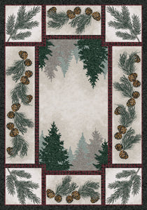 "Pine Forest - Maize" Western/Lodge Area Rugs - Choose from 6 Sizes!