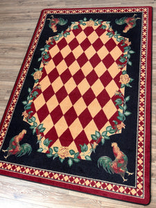 High Country Rooster - Red" Southwestern Area Rugs - Choose from 6 Sizes!