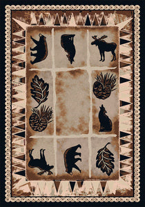 " Northern Wildlife" Western/Lodge Area Rugs - Choose from 6 Sizes!