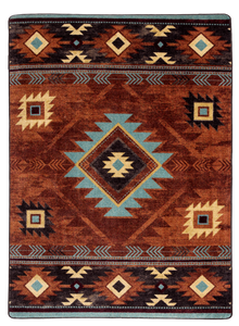 "Whiskey River - Rust" Southwestern Area Rugs - Choose from 6 Sizes!
