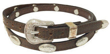 Load image into Gallery viewer, Leather Hat Band with Texas Rose Conchos