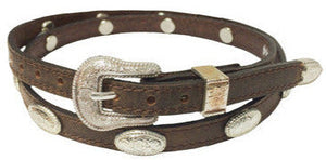 Leather Hat Band with Texas Rose Conchos