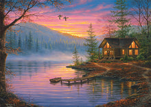 Load image into Gallery viewer, Cabin Scene Puzzle with Tin Box