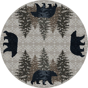 "High Point Bear- Stone" Western/Lodge Area Rugs - Choose from 6 Sizes!