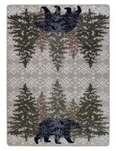 "High Point Bear- Stone" Western/Lodge Area Rugs - Choose from 6 Sizes!