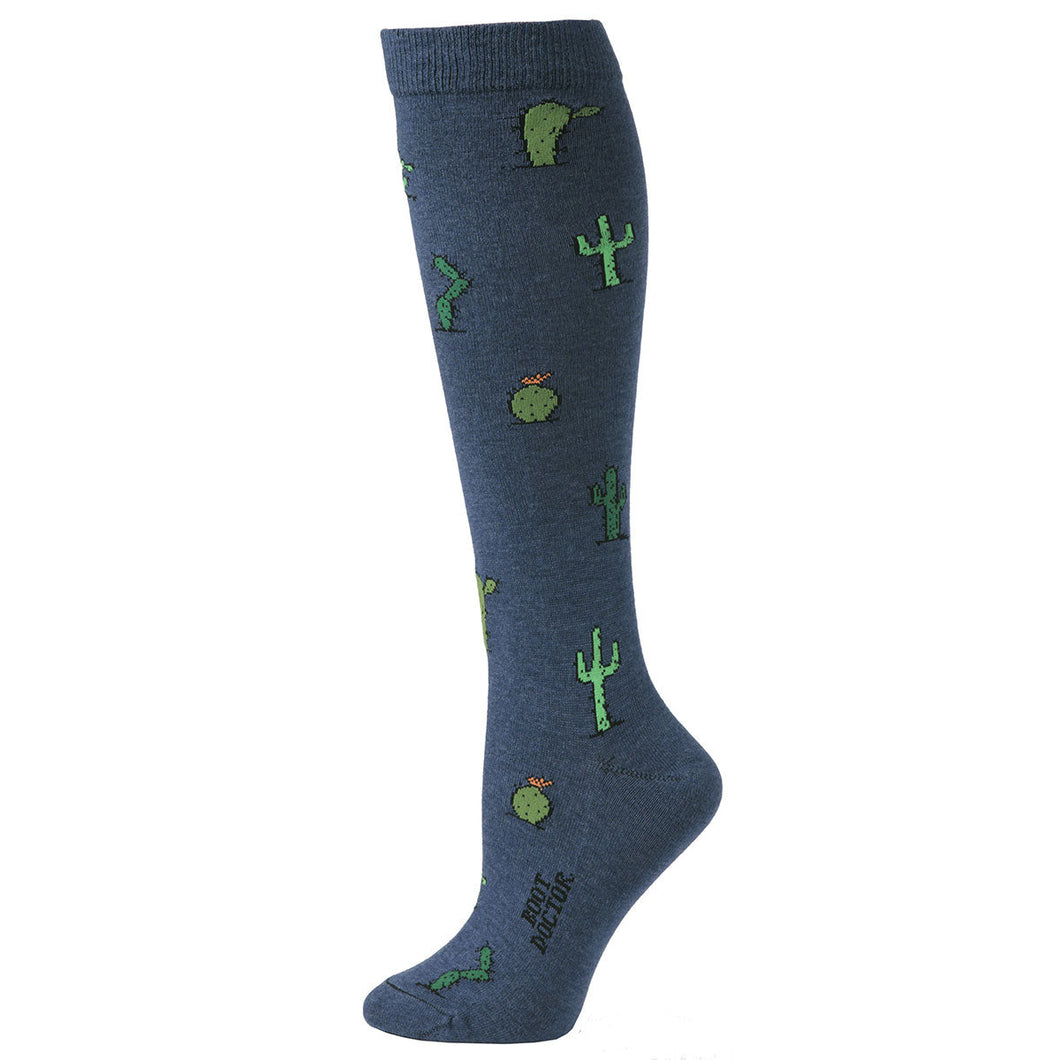 Boot Doctor Ladies' Over the Calf Socks - Cactus Navy