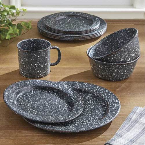 16-Piece Granite Enamelware Dinnerware Set