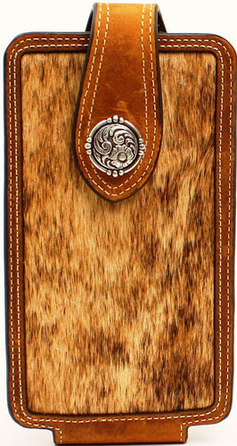 Western Calf Hair Large Cell Phone Case