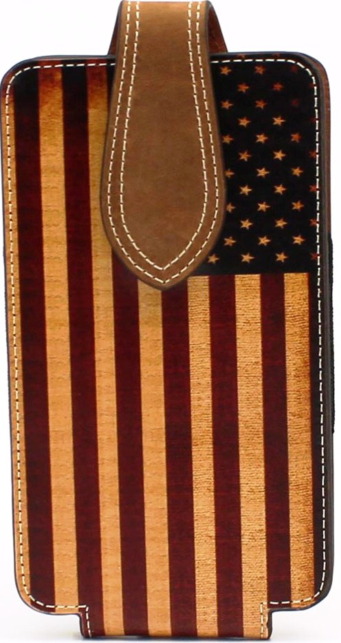 Western Large Cell Phone Case with US Flag