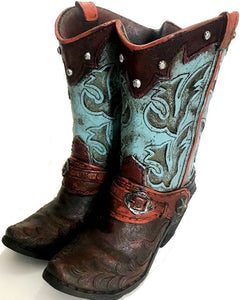 Cowboy Boots Vase