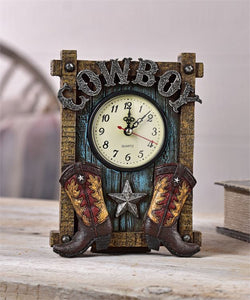 Cowboy Design Table Clock