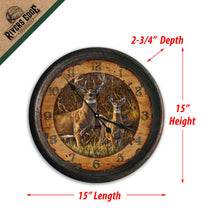 Load image into Gallery viewer, Buck &amp; Doe Rusted Look Wall Clock