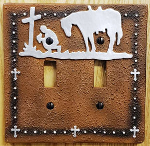 Praying Cowboy Double Switch Cover