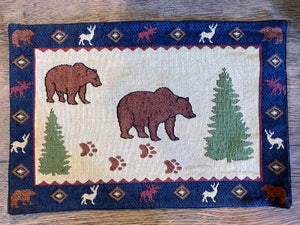 "Bears" Lodge Jacquard Placemat - 13" x 19"
