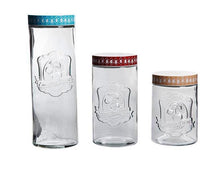 Load image into Gallery viewer, Hollydale 3-Piece Canister Set with Decorated Steel Lids