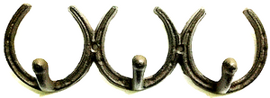 Rustic Style Cast Iron Three Horseshoes with Three Hooks