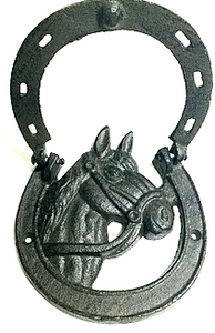 Cast Iron Horseshoe & Horse Head Door Knocker