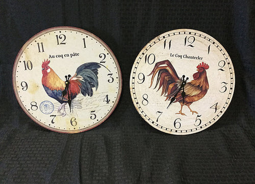 Rooster Wall Clocks - Set of 2