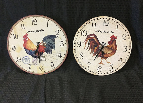 Rooster Wall Clocks - Set of 2