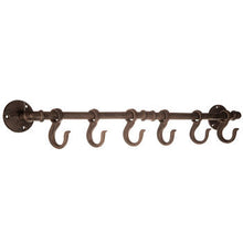 Load image into Gallery viewer, Rust Waterpipe Metal Wall Decor with Hooks