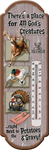 "God's Creatures" Western Tin Thermometer - 17"