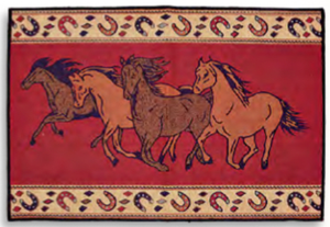 "Running Horses" Jacquard Woven Rug - 2' x 3'