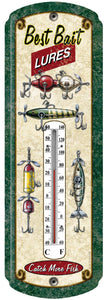 "Fishing Lure" Tin Thermometer - 17"