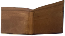 Load image into Gallery viewer, Western Bi-Fold Wallet with Tapestry Edge and Basketweave Leather - Earthtone